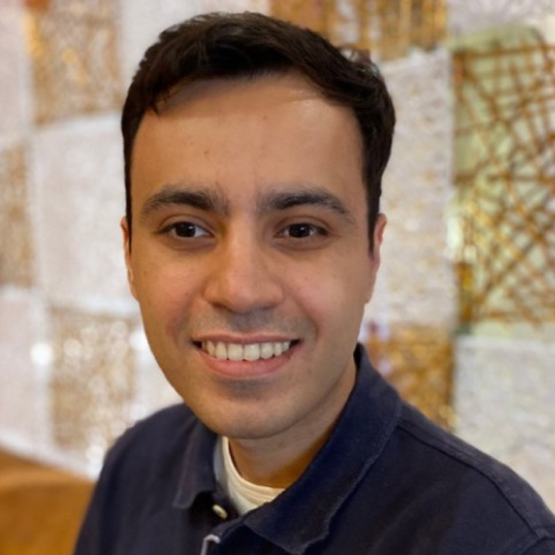 Photo of Parham Doustdar wearing a navy polo shirt