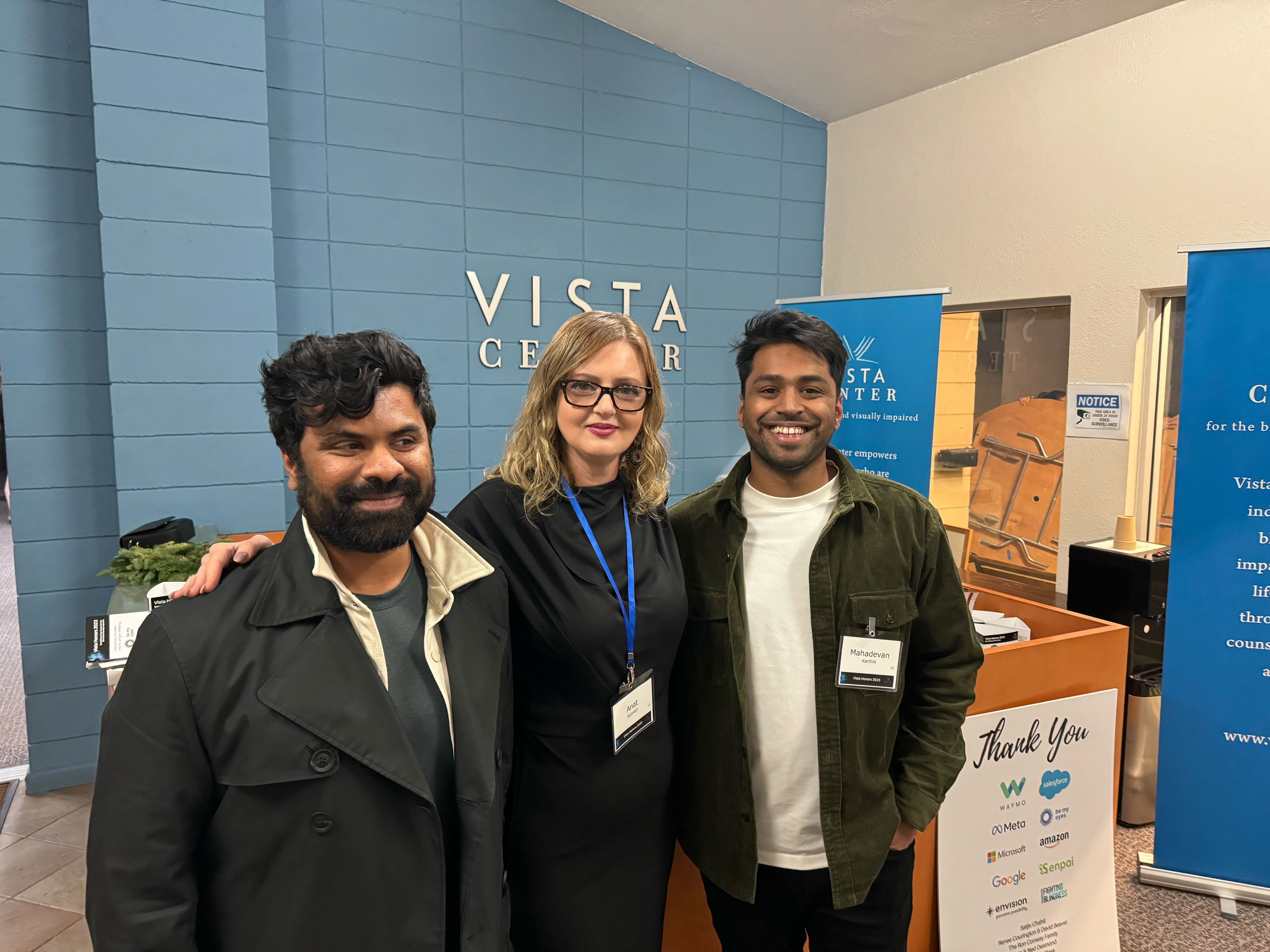 Karthik Mahadevan, Karthik Kannan and Anat in San Francisco at the VIsta Gala 

