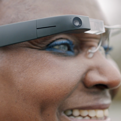 Close up of the Envision Glasses from the side