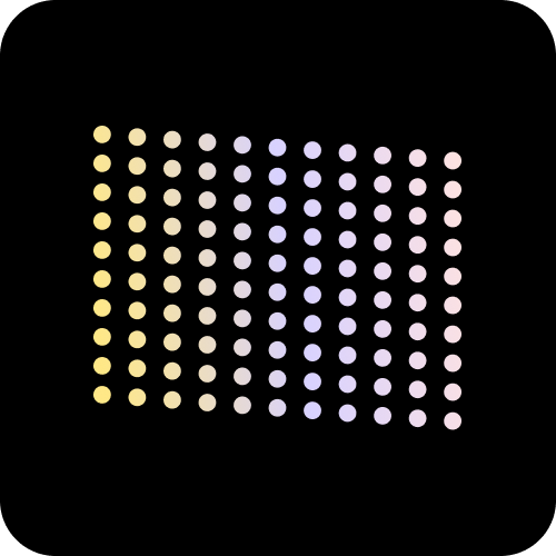 Abstract icon with dots that conveys updates.
.