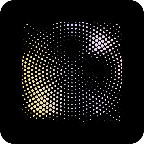 Abstract icon with dots that conveys subscribing to the future.