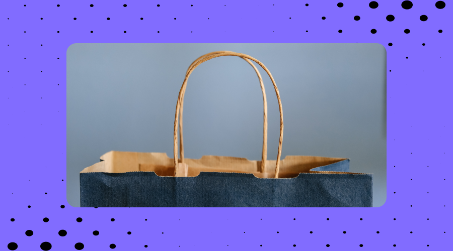 Picture of a blue coloured paper shopping bag